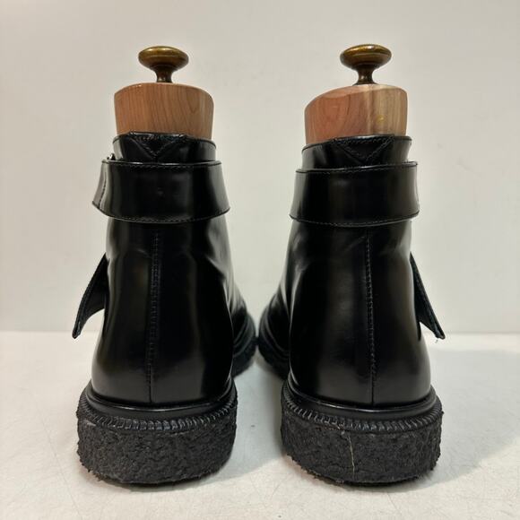 RARE Aideu Paris Richard Boots Polished Black Calf Crepe Sole EUC US 9 EU 42 main image 6